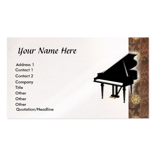 Grand Piano Business Card (front side)