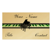 Grand Piano Gold Golden Business Cards