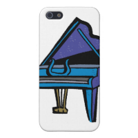 Grand Piano Graphic, Blue Image iPhone 5 Cases