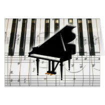 Grand Piano Keyboard & Notes Greeting Card