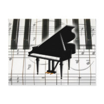 Grand Piano Keyboard & Notes Post Card