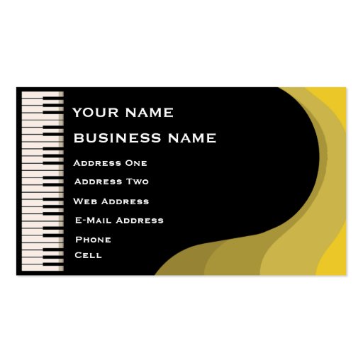 Grand Piano - Music Business Card (front side)