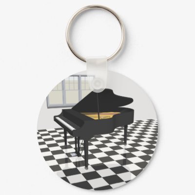 Grand Piano & Tile Floor: 3D Model: Key Chain by spiritswitchboard