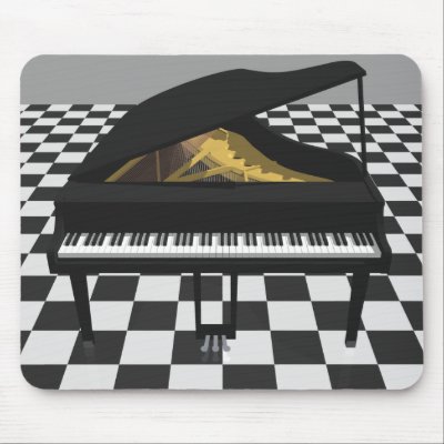 Grand Piano & Tile Floor: 3D Model: Mousepad by spiritswitchboard