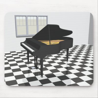 Grand Piano & Tile Floor: 3D Model: Mouse Pads by spiritswitchboard