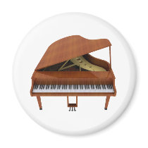 Grand Piano: Wood Finish: 3D Model: Refrigerator Magnets