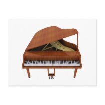 Grand Piano: Wood Finish: 3D Model: Post Card