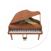 Grand Piano: Wood Finish: 3D Model: Stickers