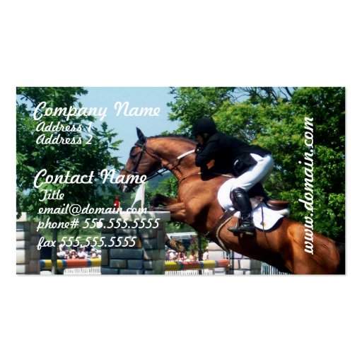Grand Prix Horse  Business Cards (front side)