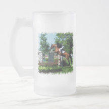 Grand Prix Horse  Frosted Beer Mug