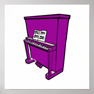 grand purple upright piano with music.png poster