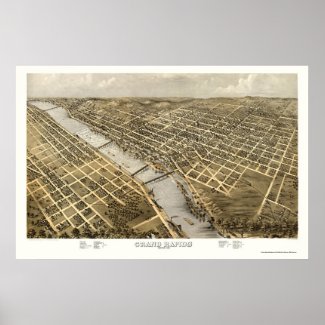 Grand Rapids, MI Panoramic Map - 1868 print