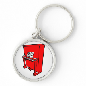 grand red upright piano with music.png key chains