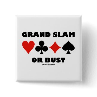 Grand Slam Or Bust (Bridge Card Suits) button