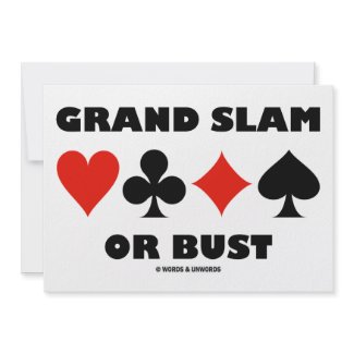 Grand Slam Or Bust (Bridge Card Suits) invitation