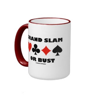 Grand Slam Or Bust (Bridge Card Suits) mug