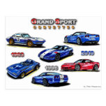 Grand Sport Corvettes 1963, 1996, 2010 Post Cards