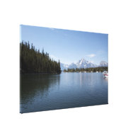 Grand Teton National Park, lake, mountain and sky. Stretched Canvas Print