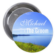Grand Teton National Park wedding groom button.