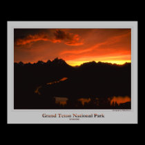 Grand Teton Sunset Poster posters