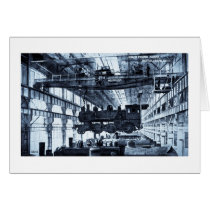Grand Trunk Railroad Shops circa 1910 - Cyanotype Greeting Cards