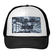Grand Trunk Railroad Shops circa 1910 - Cyanotype Trucker Hat
