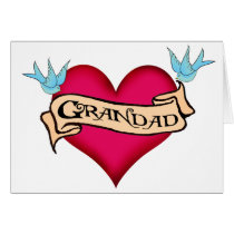 Grandad - Custom Heart Tattoo T-shirts & Gifts cards