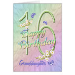 Granddaughter 16th Birthday Butterfly Garden Card