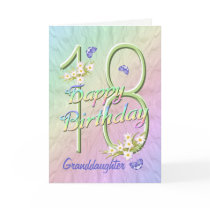 Granddaughter 18th Birthday Butterfly Garden Card