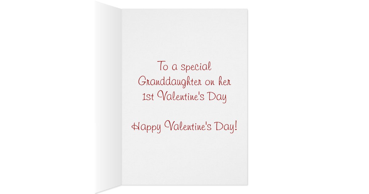 Granddaughter 1st Valentine's Day - Greeting Card | Zazzle