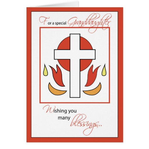 Granddaughter Confirmation Congratulations Cross F Card | Zazzle