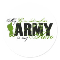 Granddaughter Hero 3 - ARMY Stickers