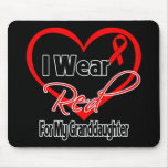 Granddaughter - I Wear a Red Heart Ribbon Mouse Pad