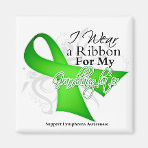 Granddaughter Lime Green Ribbon - Lymphoma Refrigerator Magnets