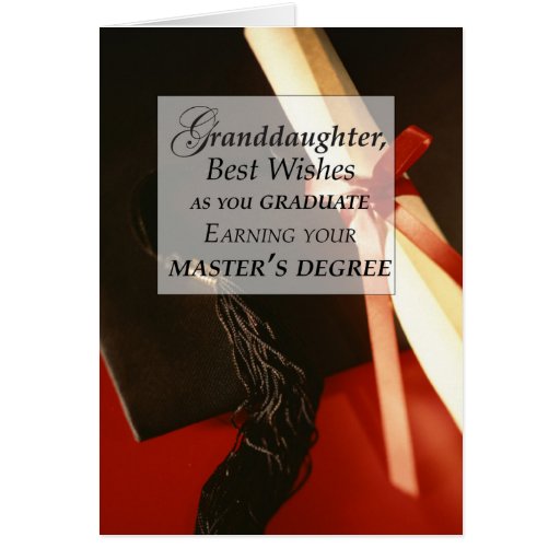 Granddaughter Master’s Degree Graduation Wishes Card Zazzle
