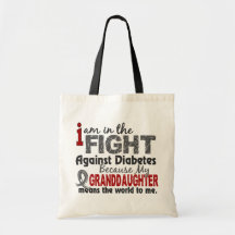 Granddaughter Means World To Me Diabetes Tote Bag