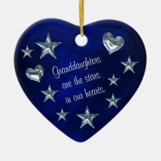 Granddaughter Star and Heart Christmas Ornament