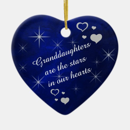 Granddaughter Star Heart Keepsake Ceramic Ornament Zazzle