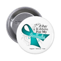 Granddaughter - Teal Ribbon Awareness Pinback Button