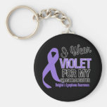 Granddaughter Violet Ribbon Hodgkins Lymphoma keychains
