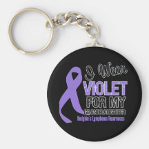 Granddaughter Violet Ribbon Hodgkins Lymphoma Key Chain