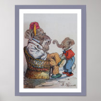 Grandfather Elephant with Grandson Poster