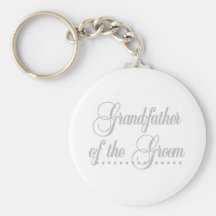 Grandfather of Groom Gray Elegance Key Chain