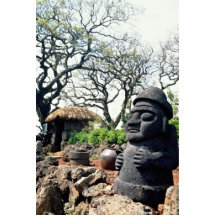 Grandfather statue guards against evil, Cheju-do I Photo Cutout