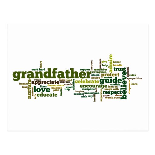 Grandfather Word Cloud Postcard Zazzle