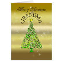Grandma, a gold effect Christmas card