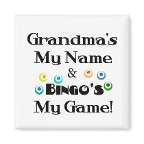 Grandma and Bingo magnets by Just2Cute Grandma and Bingo magnets
