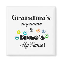 Grandma and Bingo Magnet