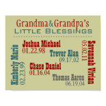 Grandma and Grandpa's Grandkids Names Birthdays Poster