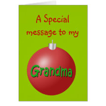 Grandma Christmas ornament card